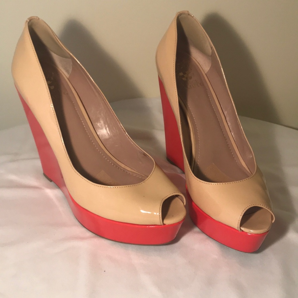 Vince Camuto Petal and Nude Wedges